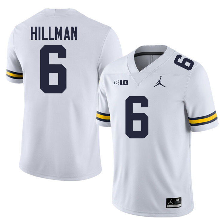 Brandyn Hillman Michigan Jersey,Michigan Wolverines #6 Brandyn Hillman College Football Jersey Youth-White